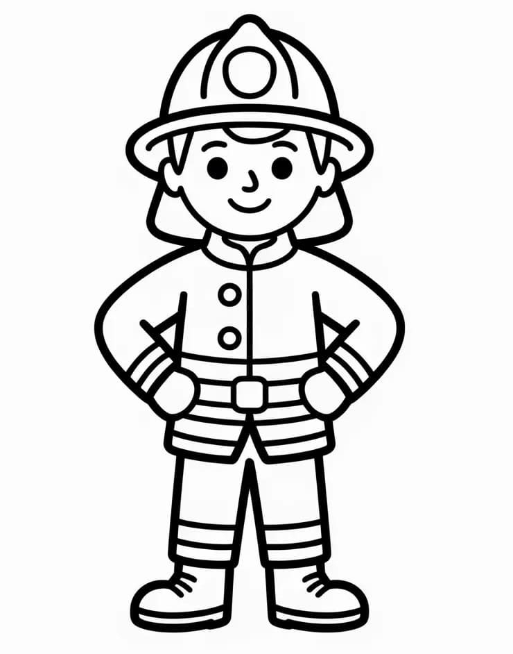 Hasič zdarma pro děti omalovánka