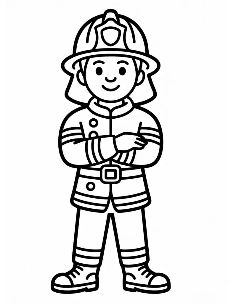 Hasič zdarma tisknutelný omalovánka