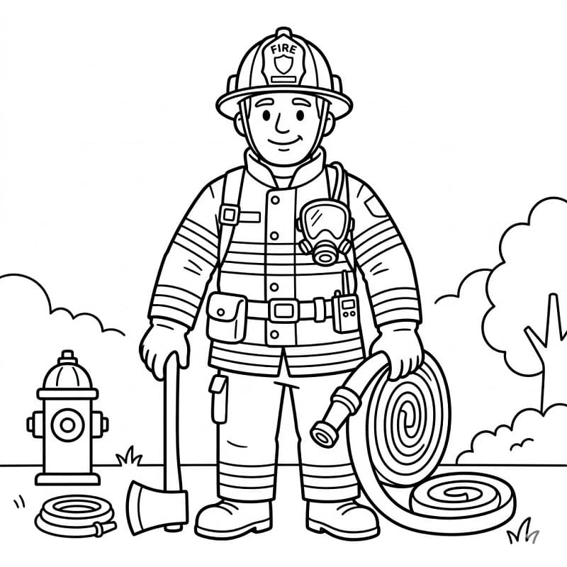 Hasič omalovánka
