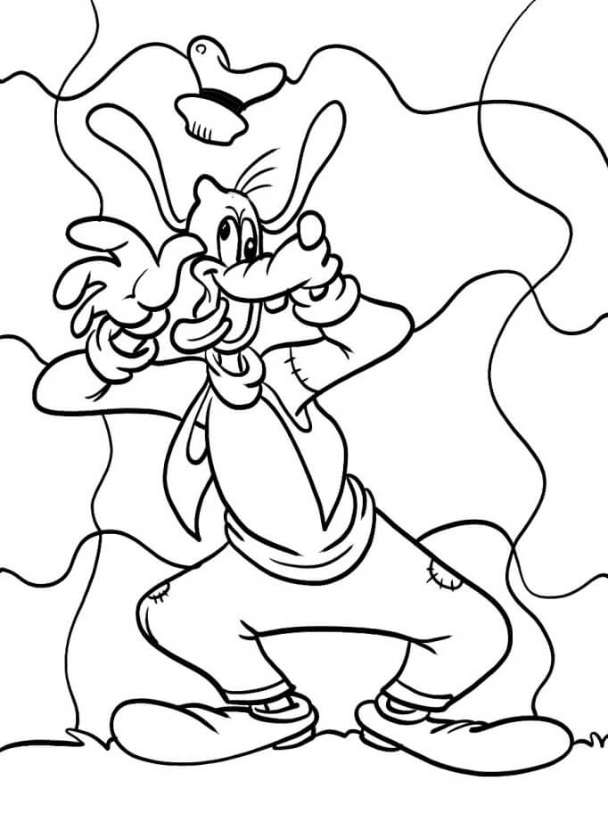 Hloupý Goofy omalovánka