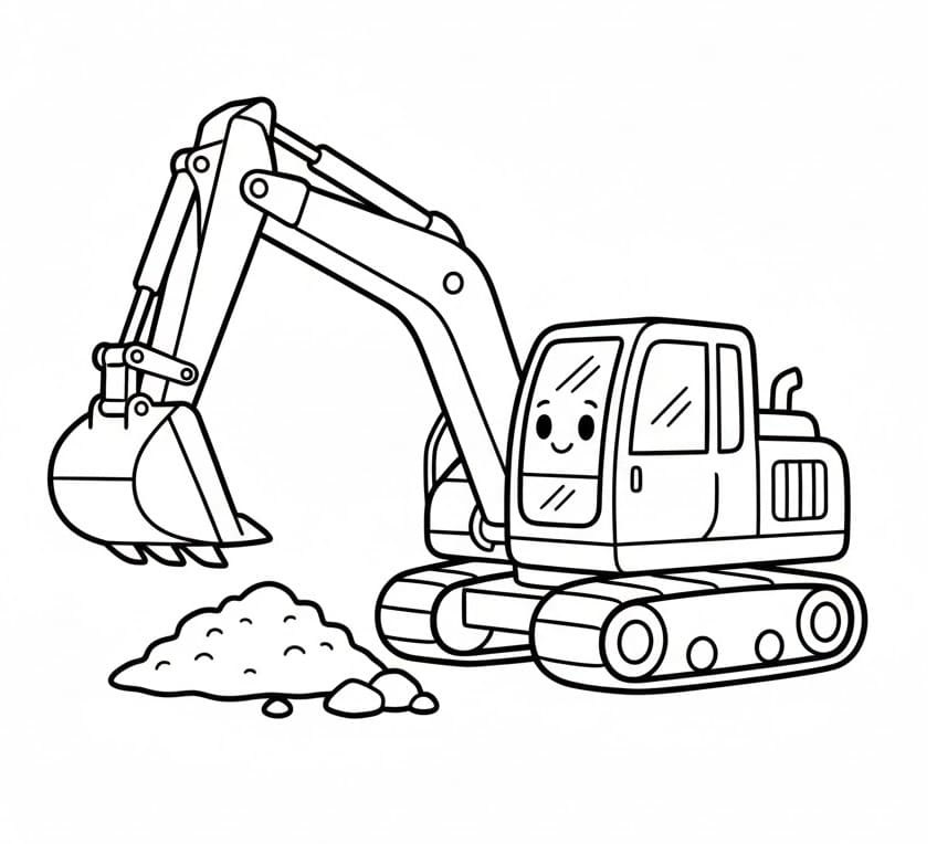 Hravý Bagr omalovánka