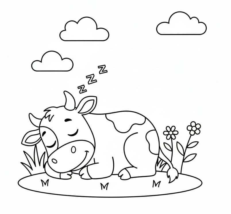 Jedna Farmářská Kráva omalovánka