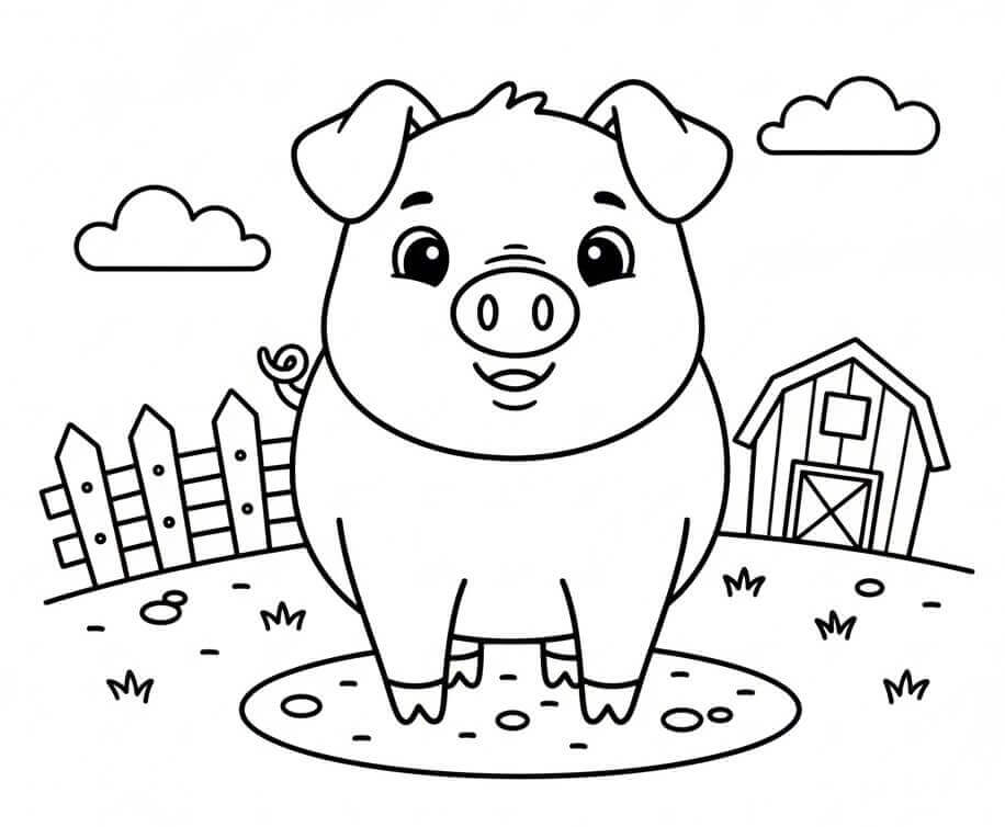 Jedno Jednoduché Prasátko omalovánka