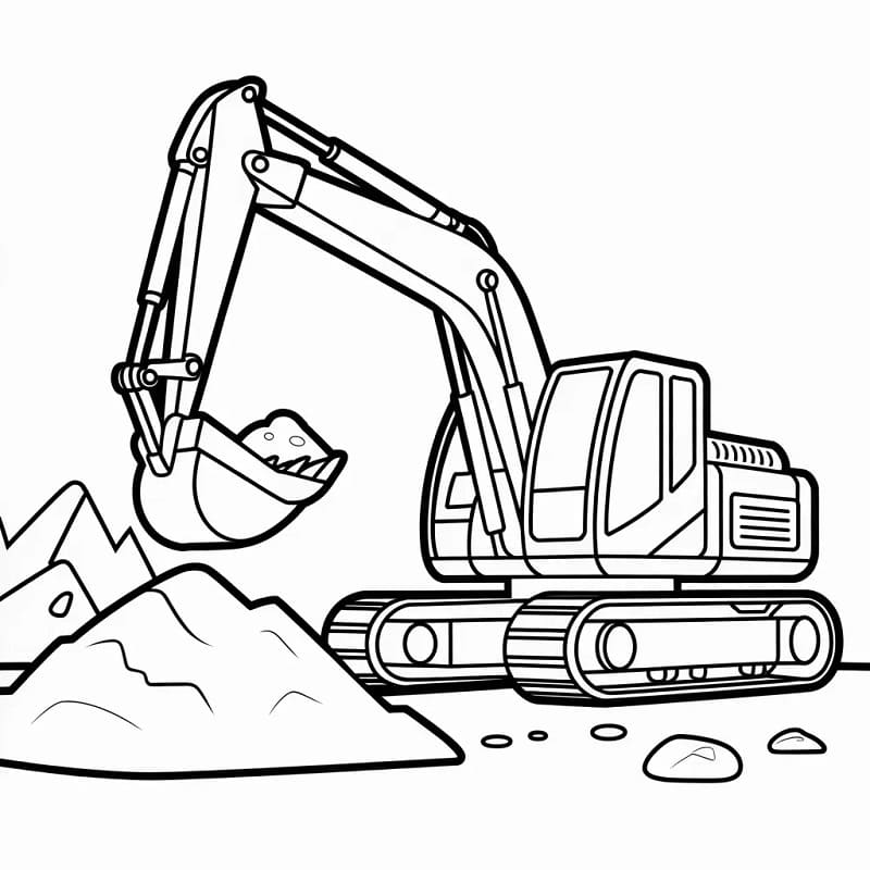Jednoduchý Bagr omalovánka