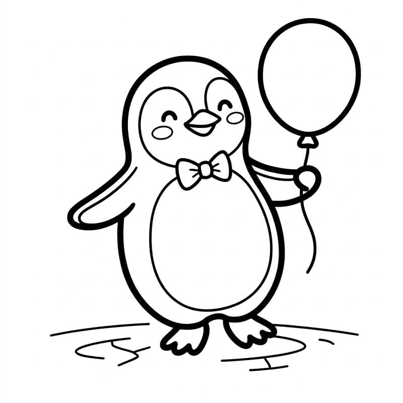 Jednoduchý Tučňák omalovánka