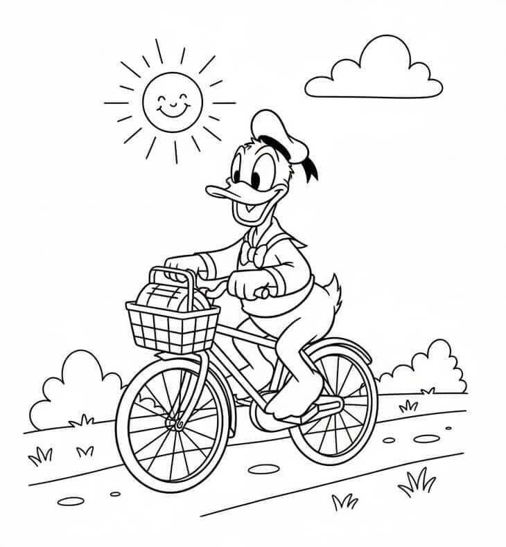 Kačer Donald pro děti 5 let omalovánka