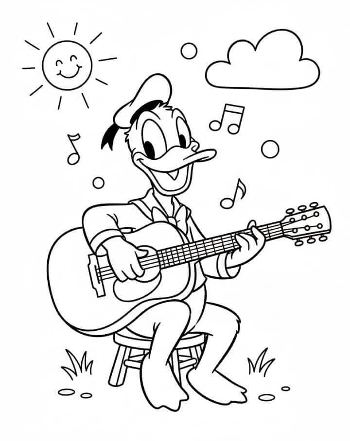 Kačer Donald omalovánky