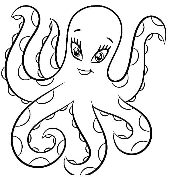 Krásná chobotnice omalovánka