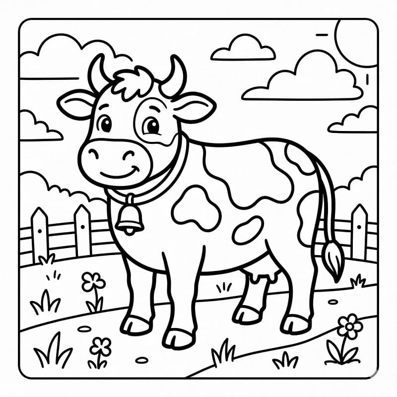 Kráva Jednoduchá omalovánka