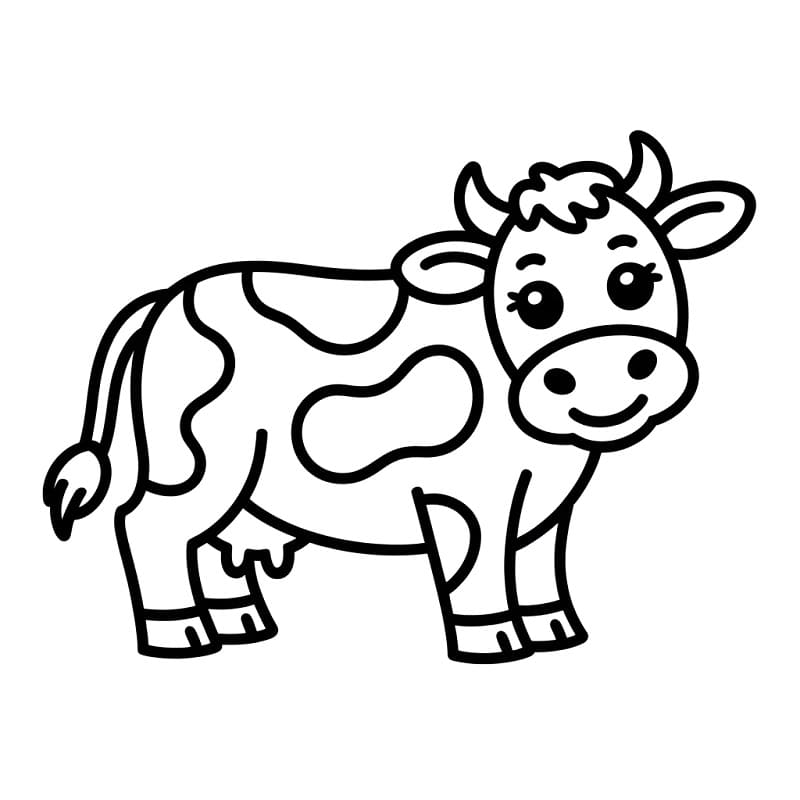 Kráva Snadná omalovánka