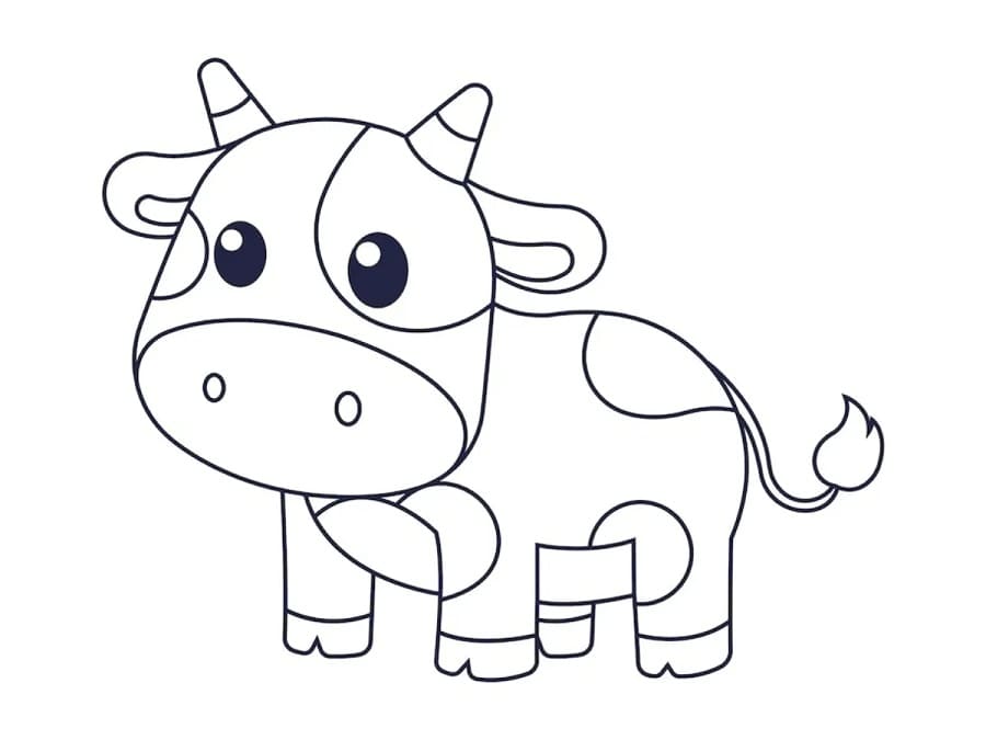 Kráva jako dárek omalovánka