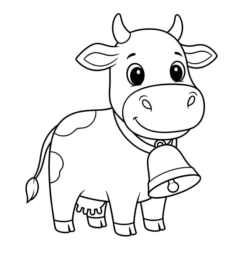 Kráva pro děti omalovánka