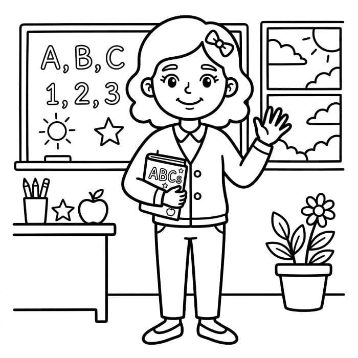 Učitelka omalovánky