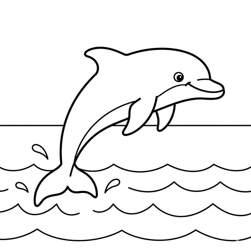 Kreslený Delfín omalovánka