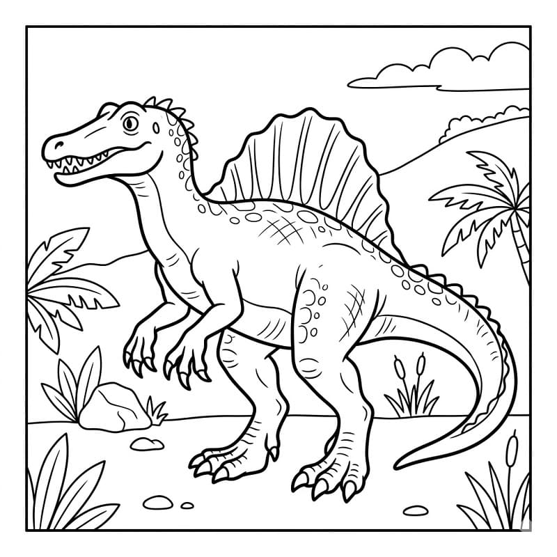 Kreslený Spinosaurus omalovánka