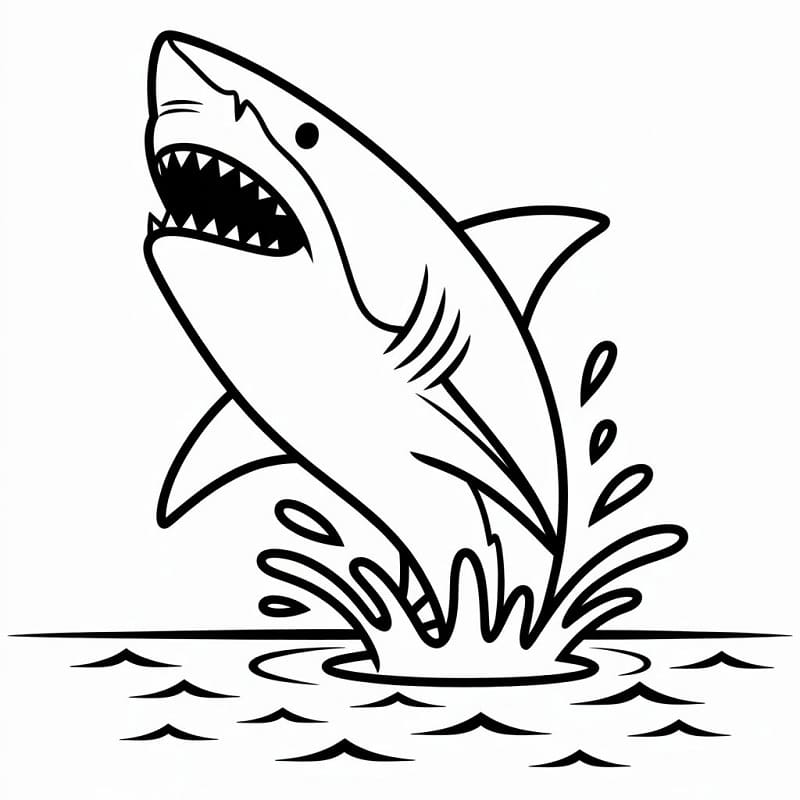 Kreslený Žralok omalovánka