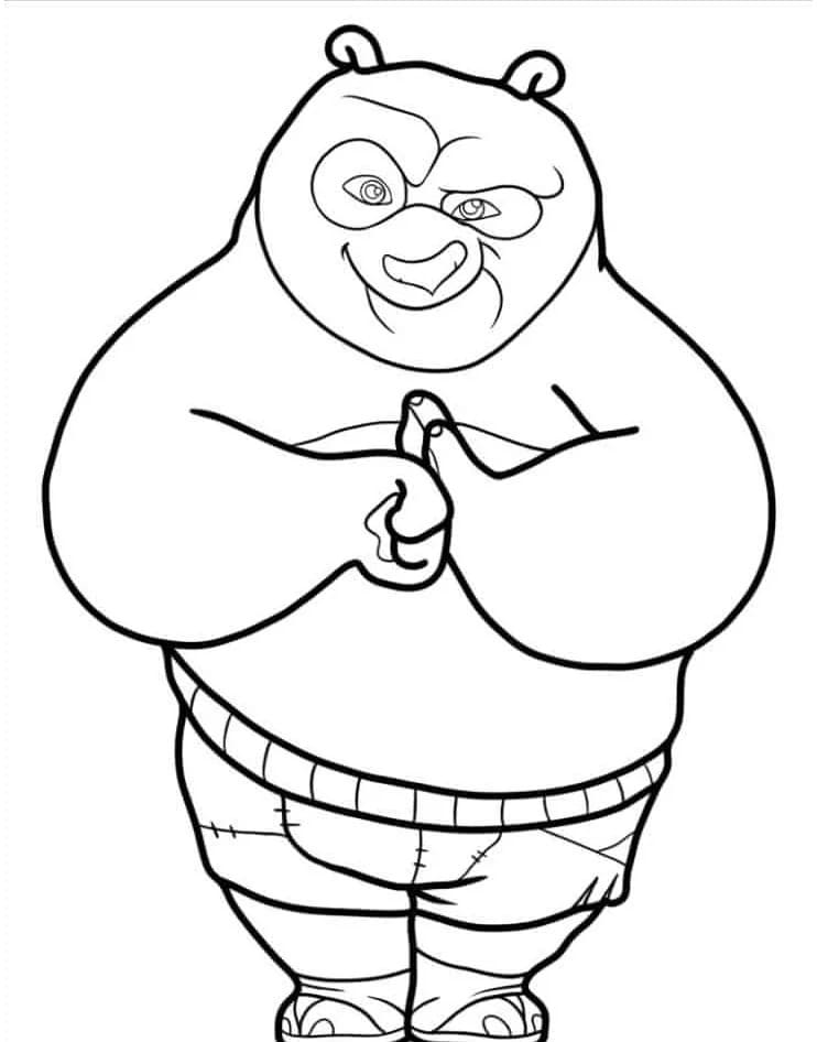 Kung Fu Panda tisknutelný obrázek omalovánka