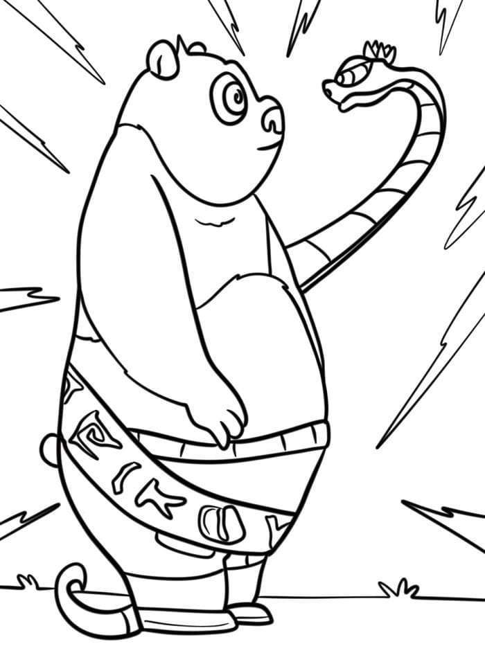 Kung Fu Panda zdarma tisknutelný omalovánka