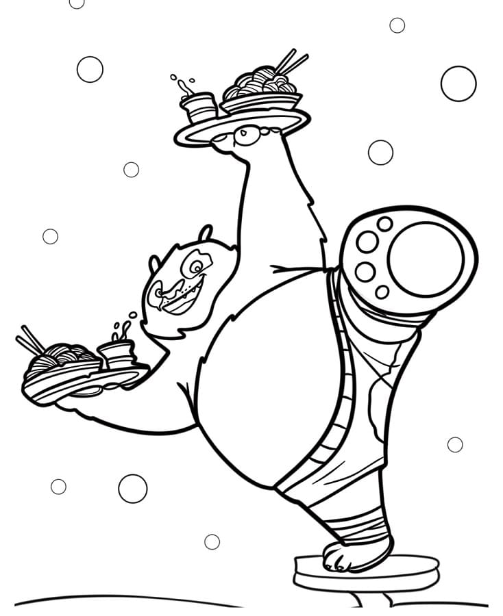 Kung Fu Panda zdarma omalovánka