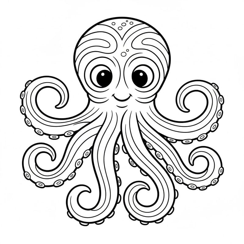 Laskavá Chobotnice omalovánka