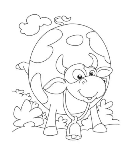 Legrační kráva omalovánka