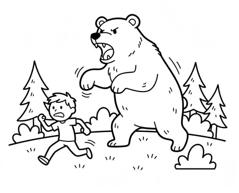Medvěd jako dárek omalovánka