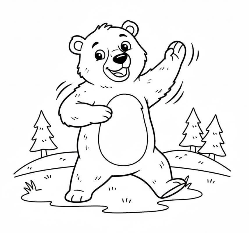Medvěd pro děti omalovánka