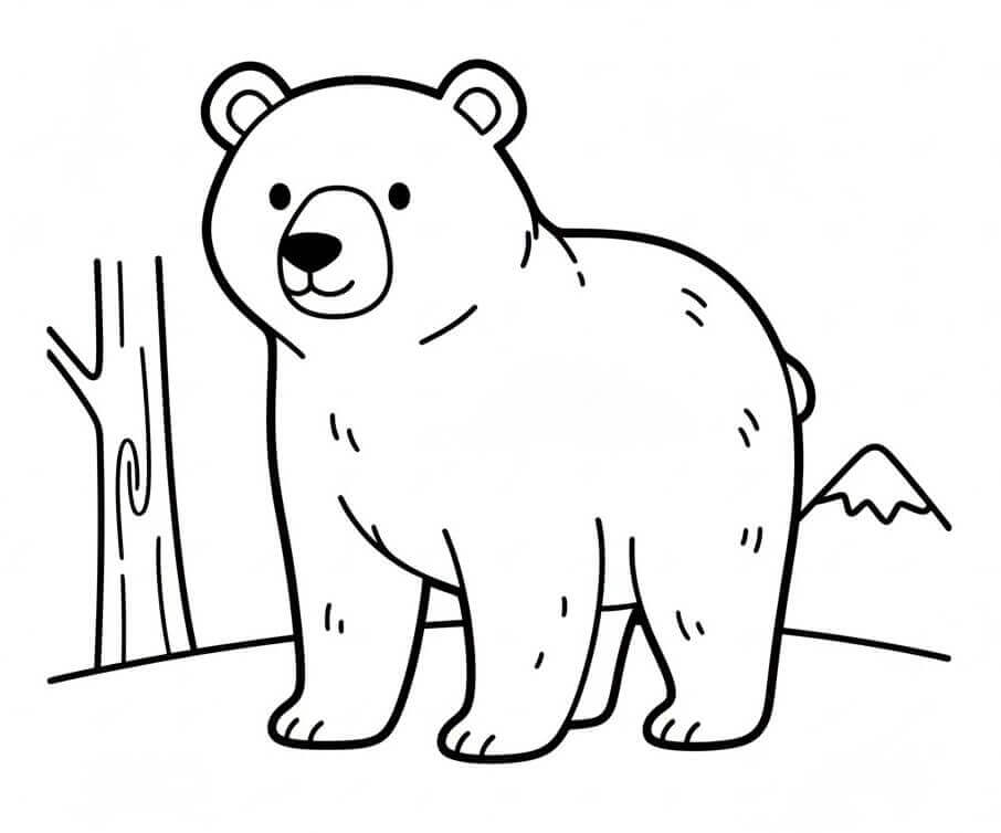 Medvěd tisknutelný omalovánka