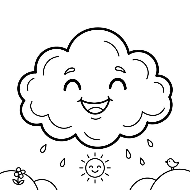 Mrak na obloze omalovánka