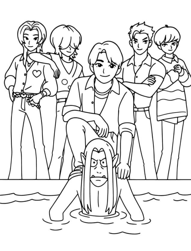 Obrázek Saja Boys omalovánka