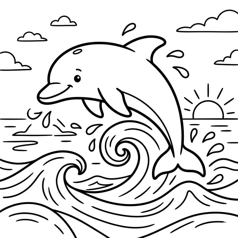 Oceánský Delfín omalovánka