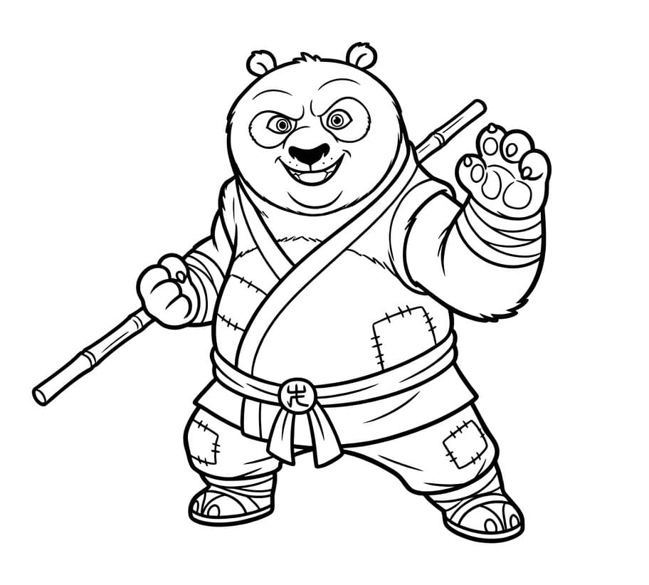 Pěkný Kung Fu Panda omalovánka