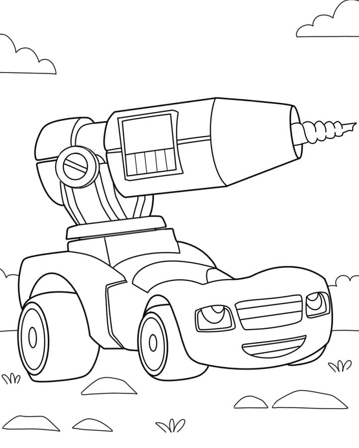 Pěkný Plamínek a čtyřkoláci omalovánka