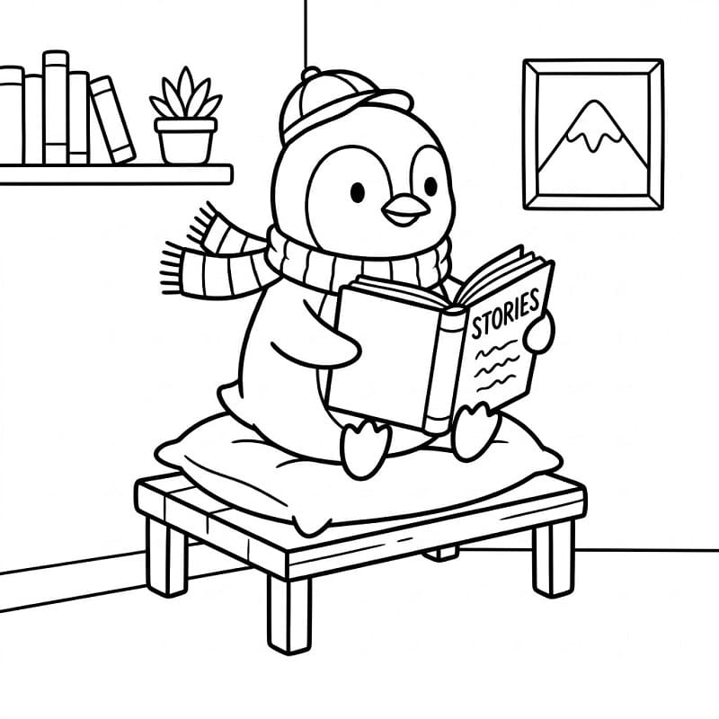 Pěkný Tučňák omalovánka