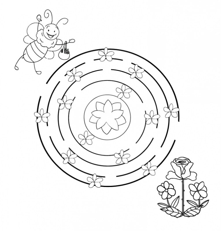 Pěkný bludiště omalovánka