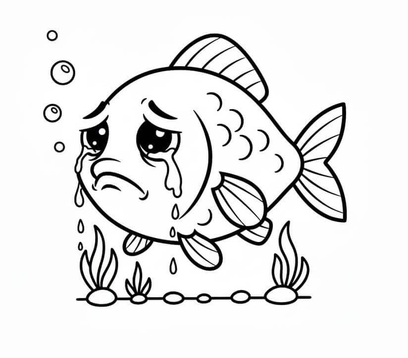 Plačí Ryba omalovánka