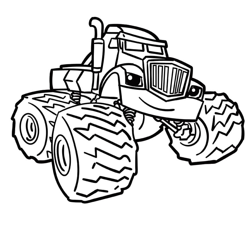 Plamínek a čtyřkoláci tisknutelný omalovánka