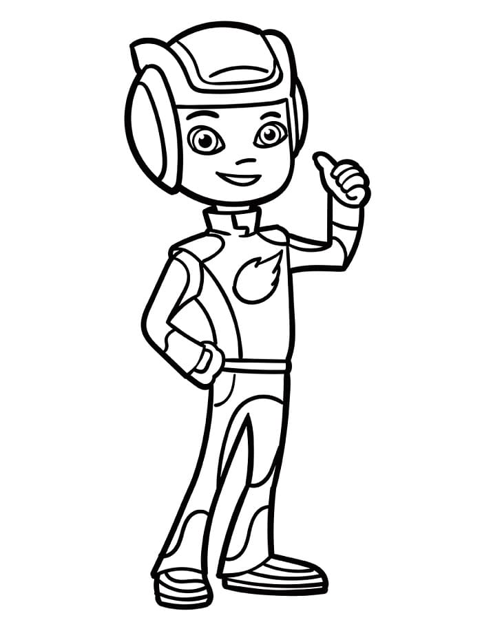 Plamínek a čtyřkoláci zdarma tisknutelný omalovánka