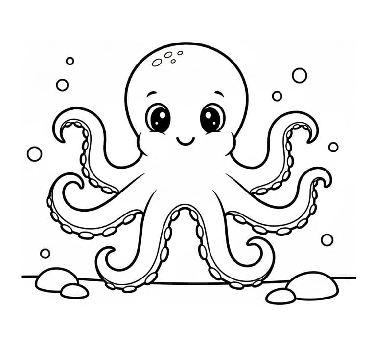 Plavající Chobotnice omalovánka