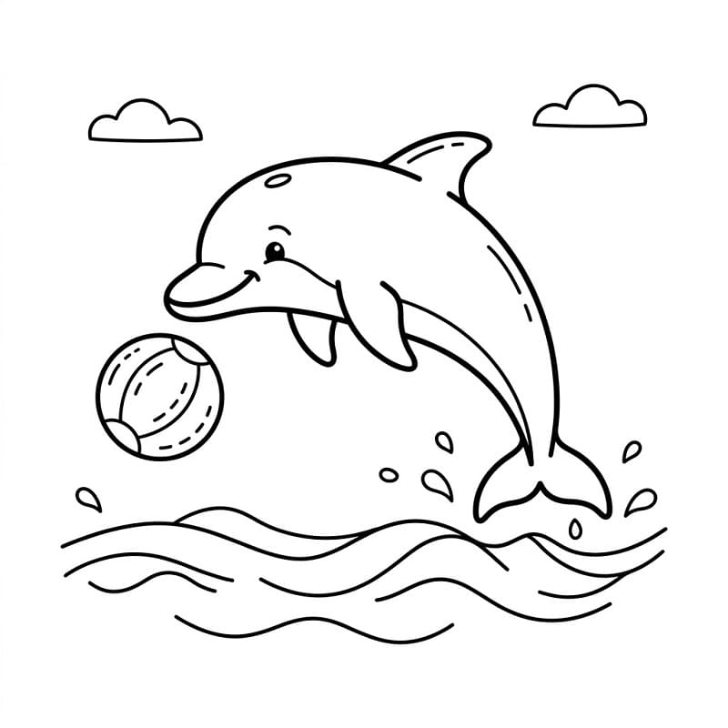 Plavající Delfín omalovánka