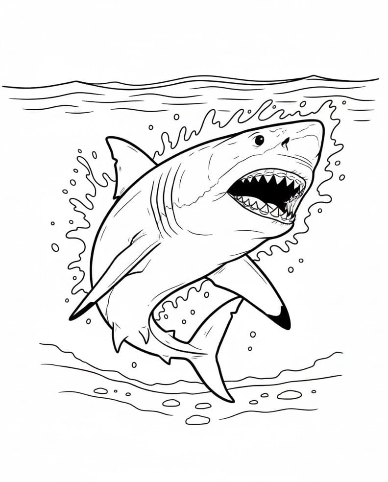Plavající Žralok omalovánka
