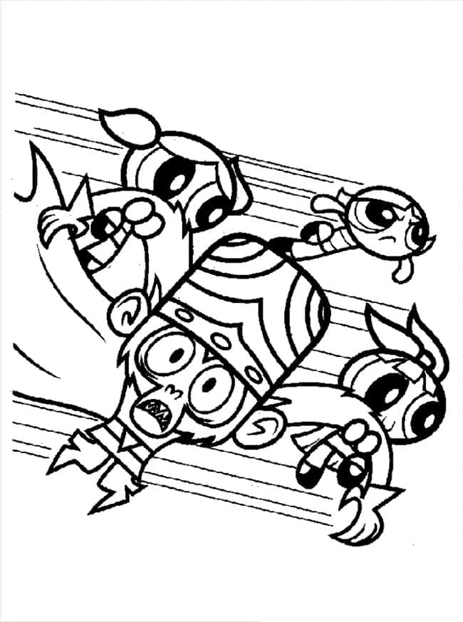 Powerpuff Girls pro děti omalovánka