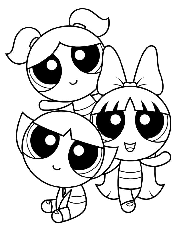 Powerpuff Girls zdarma pro děti omalovánka