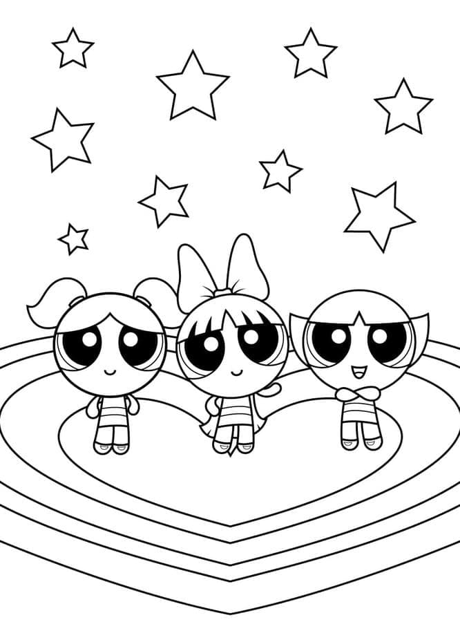 Powerpuff Girls zdarma tisknutelné omalovánka