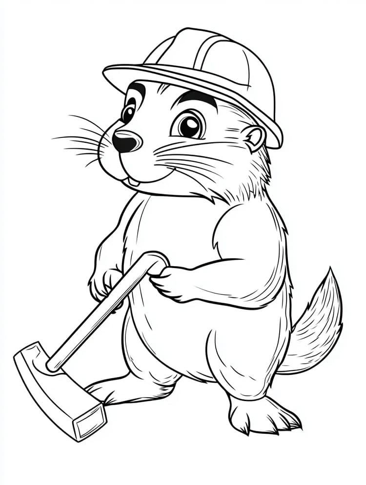 Pracující Bobr omalovánka