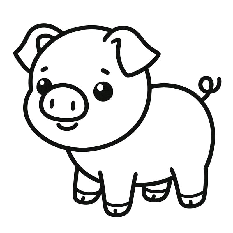 Prasátko Zdarma Tisknutelné omalovánka