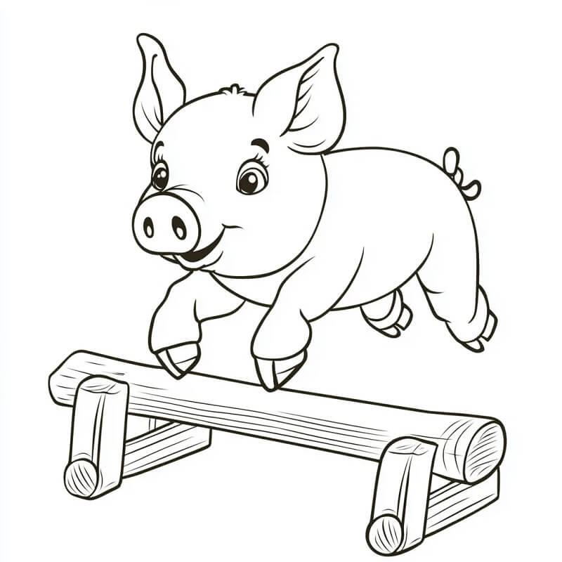 Prasátko pro 2leté Děti omalovánka