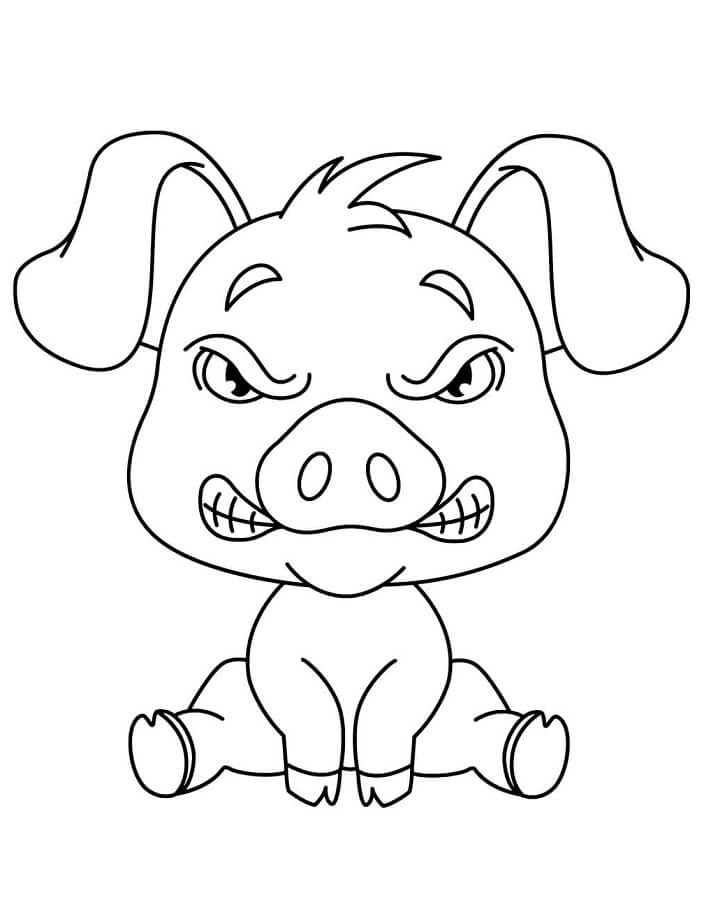 Prasátko pro 4leté Děti omalovánka