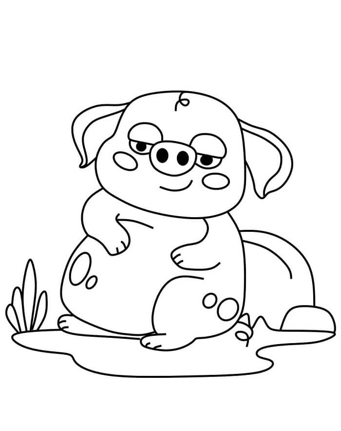 Prasátko pro 6leté Děti omalovánka