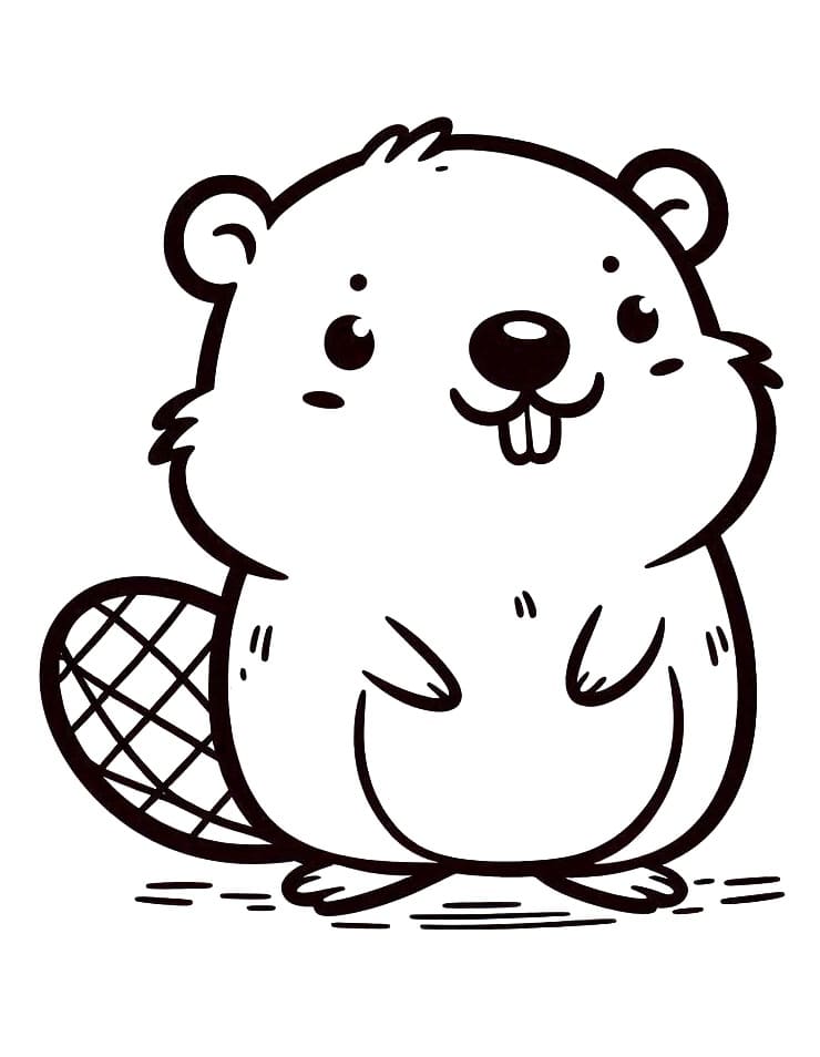 Přátelský Bobr omalovánka